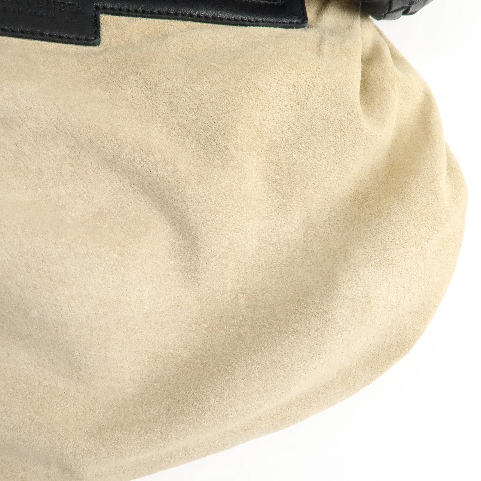 BOTTEGA VENETA Hobo Intrecciato Leather Shoulder Bag Black 115653