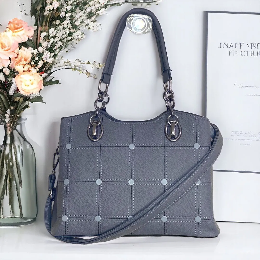 Chevron Handbag navy blue