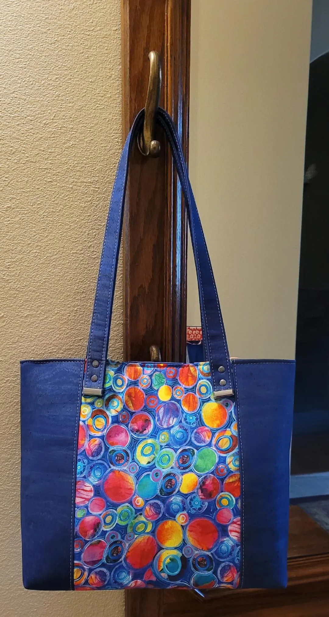 Cork Leather Shoulder Tote Bag