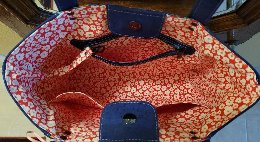 Cork Leather Shoulder Tote Bag