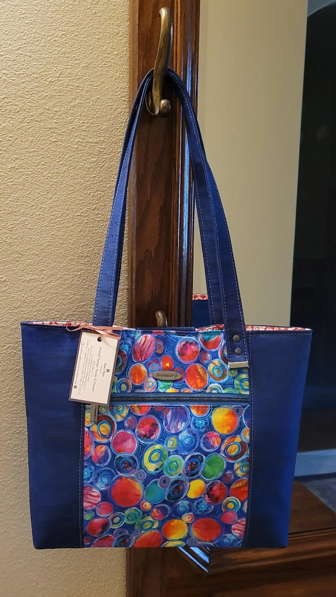 Cork Leather Shoulder Tote Bag