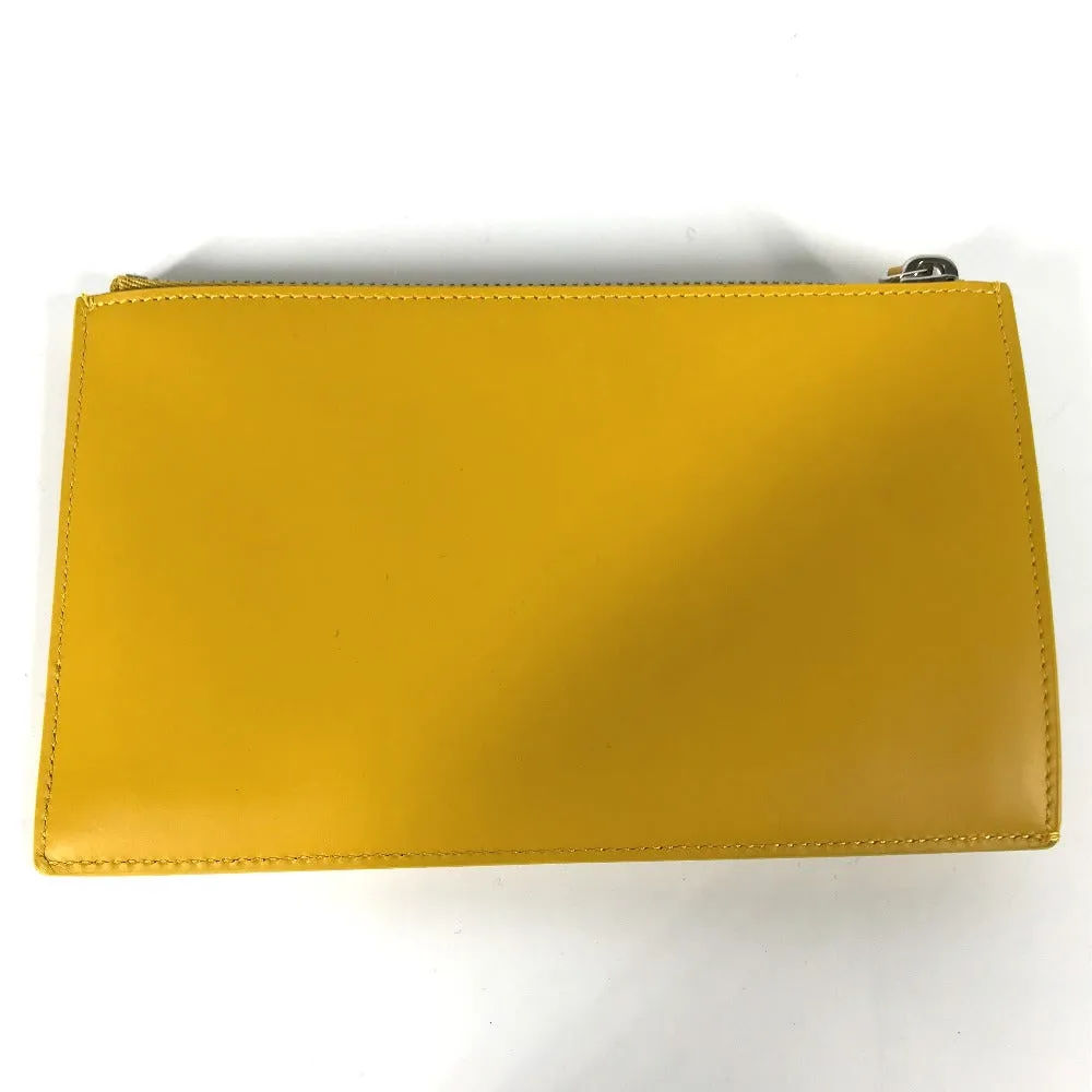 FENDI Clutch bag 7N0114 leather yellow logo Women Used