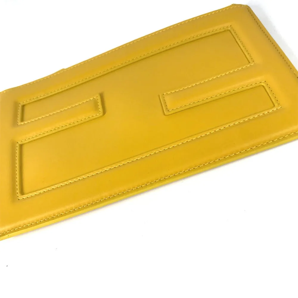 FENDI Clutch bag 7N0114 leather yellow logo Women Used