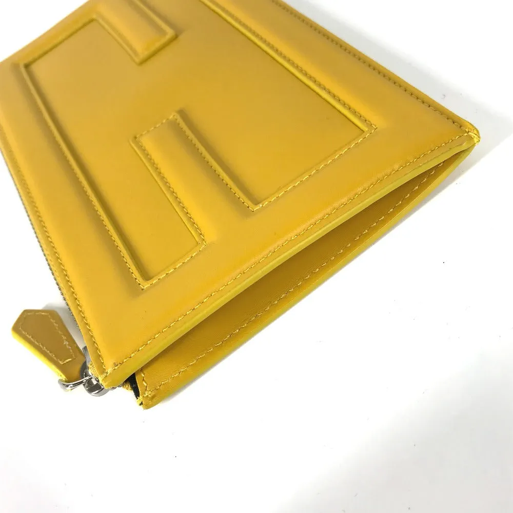 FENDI Clutch bag 7N0114 leather yellow logo Women Used