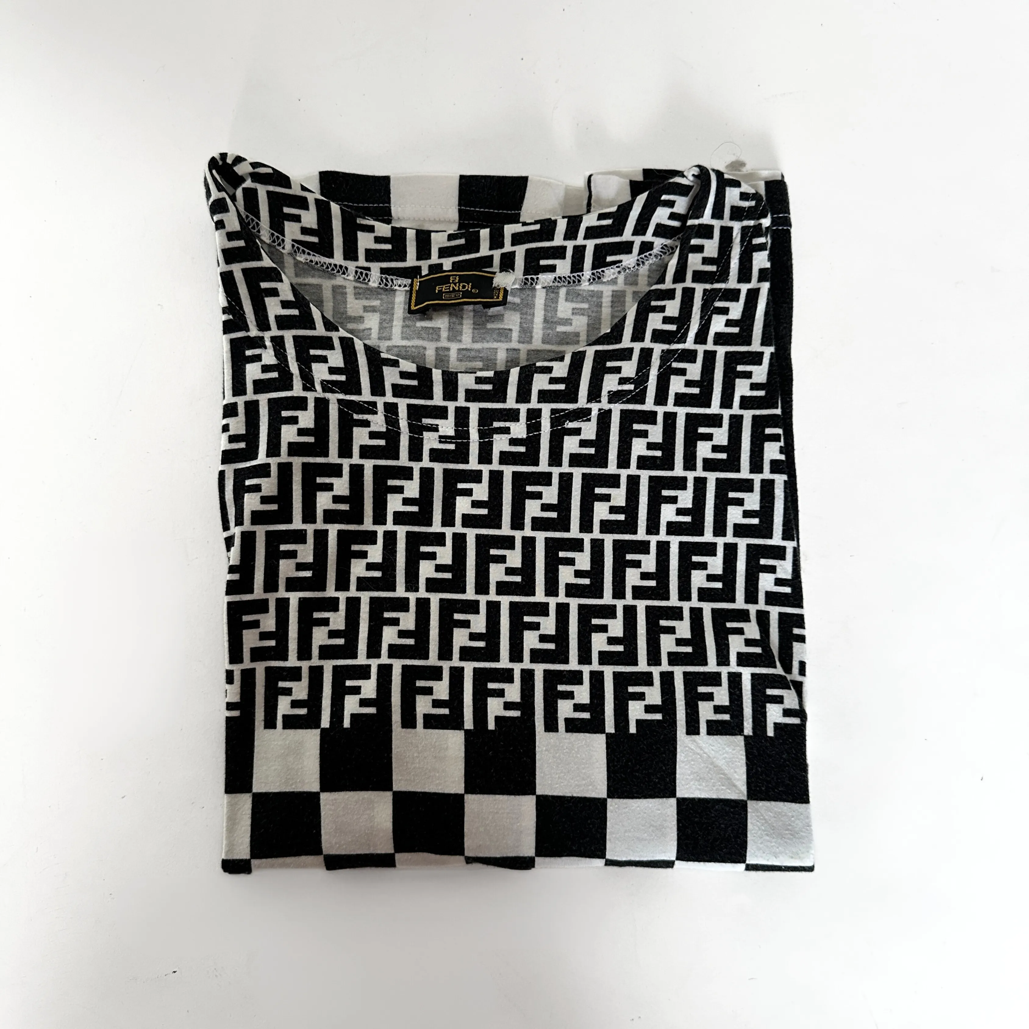 Fendi T-shirt White Black Cotton