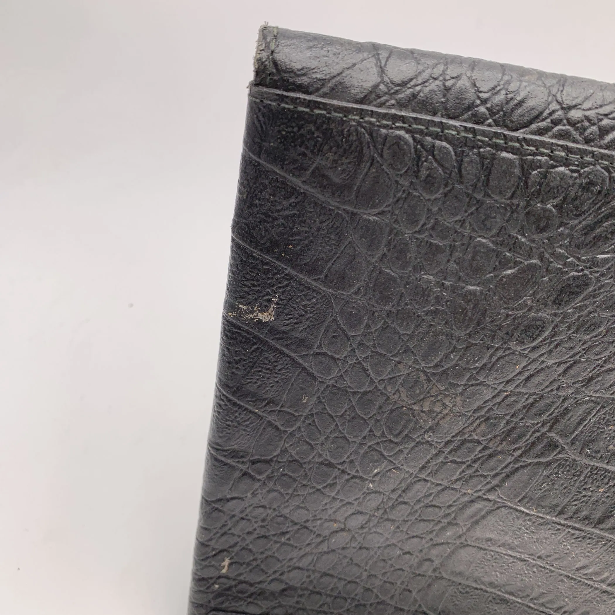 Fendi Vintage Black Embossed Portfolio Envelope Clutch Bag with Chain