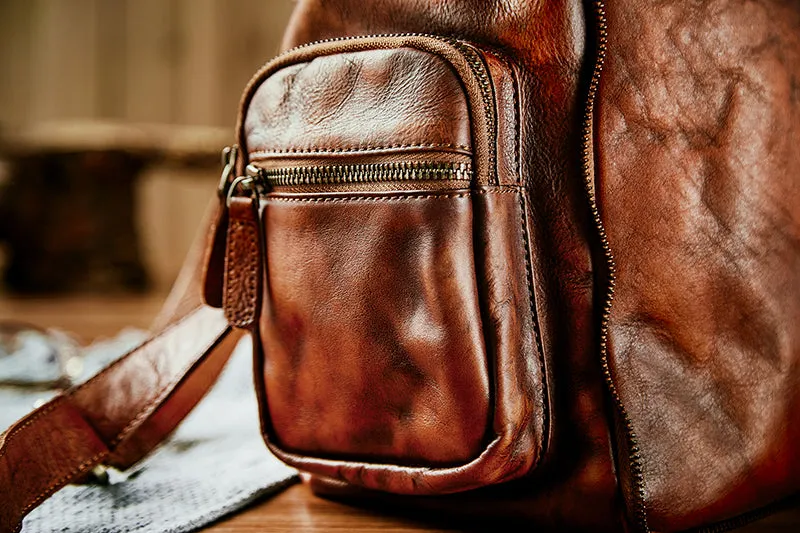 Handmade Full Grain Leather Backpack Vintage School Backpack Best Backpacks For Women AK10