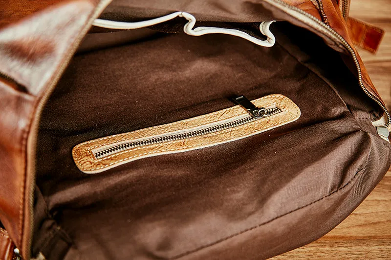 Handmade Full Grain Leather Backpack Vintage School Backpack Best Backpacks For Women AK10