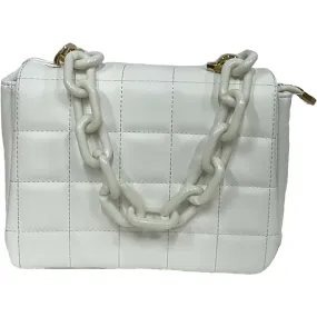 Jen & Co. Eh Quilted Crossbody W Large Chain White Synthetic