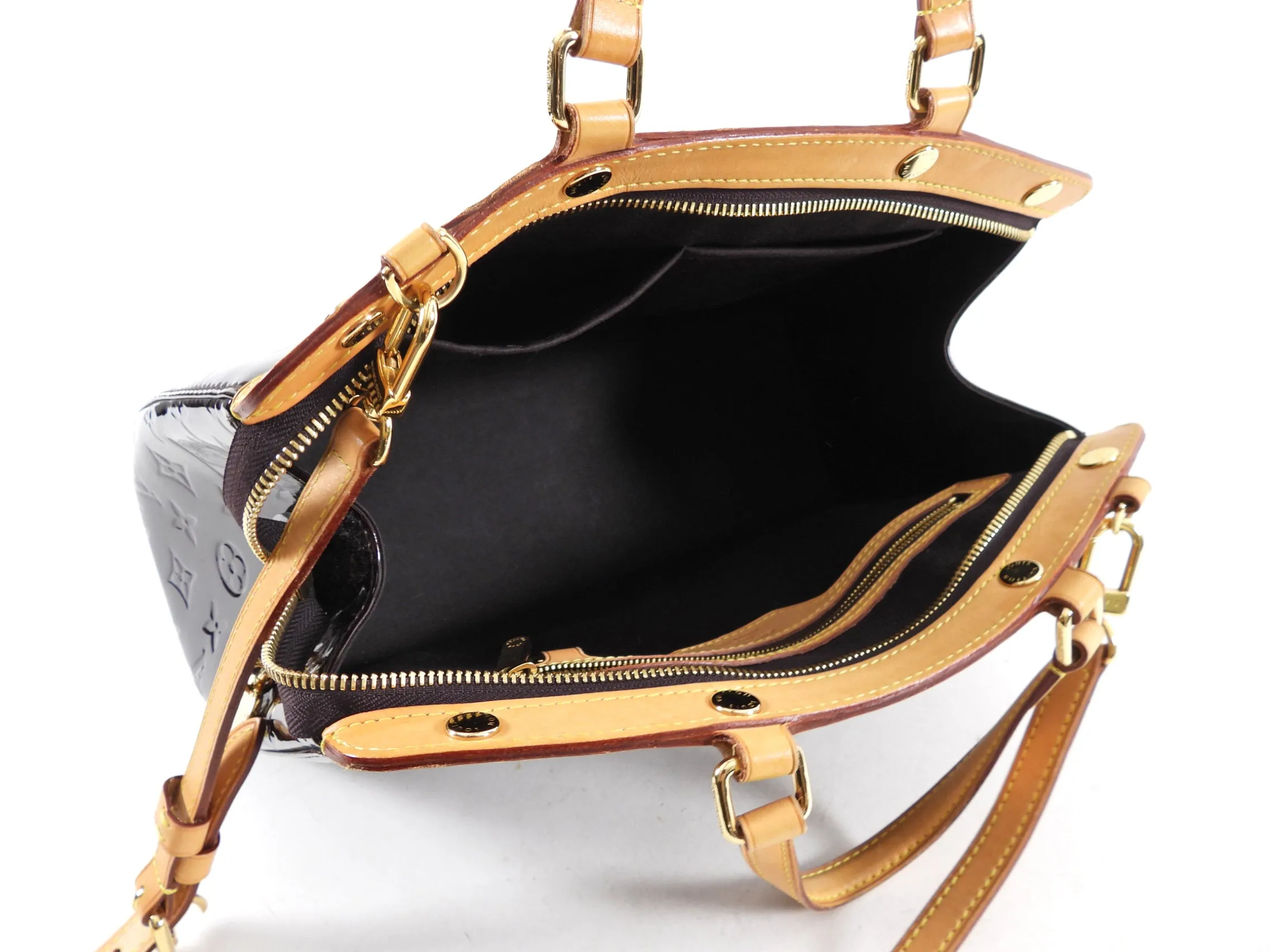 Louis Vuitton Patent Amarante Brea MM Bag