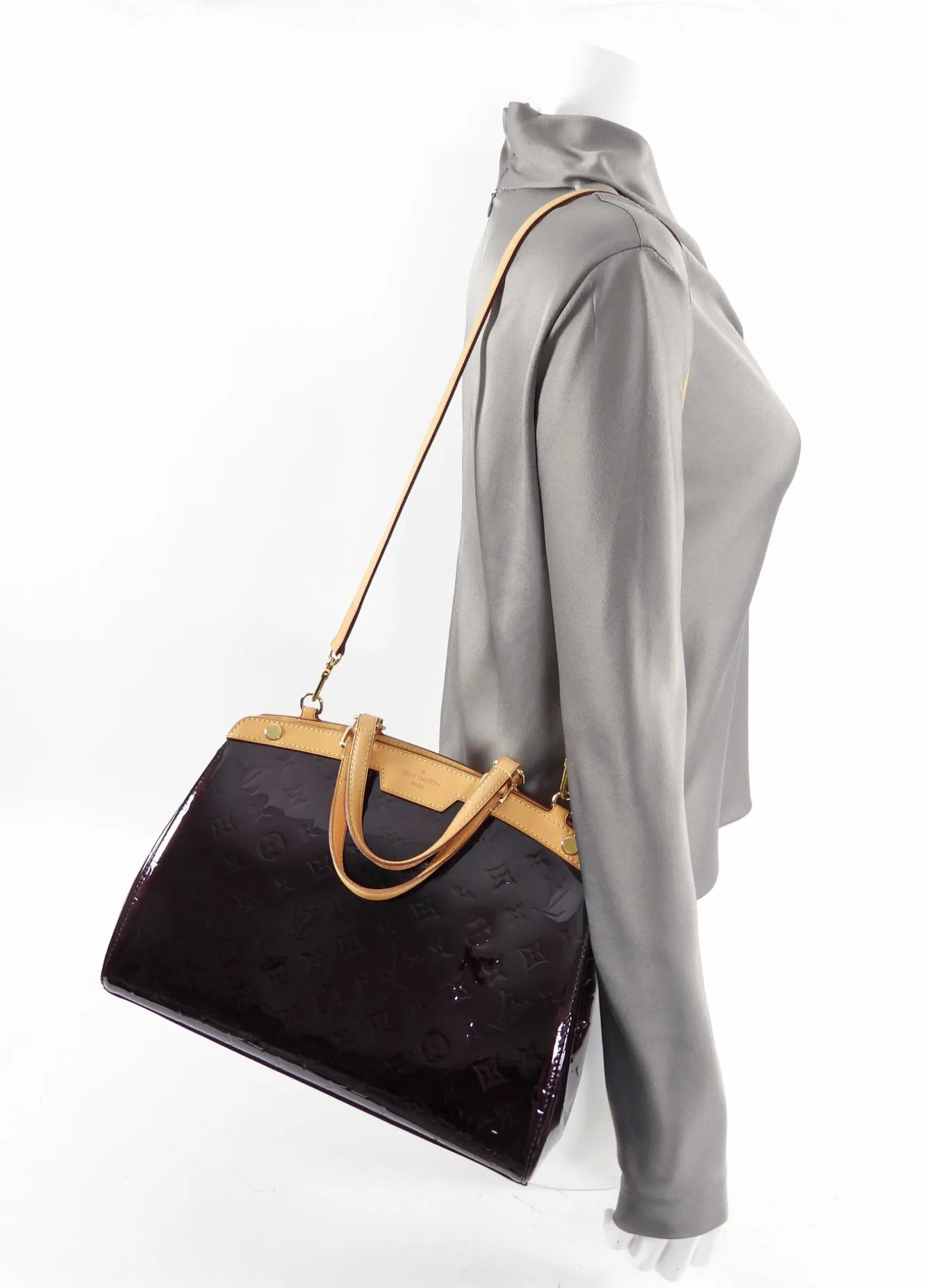 Louis Vuitton Patent Amarante Brea MM Bag