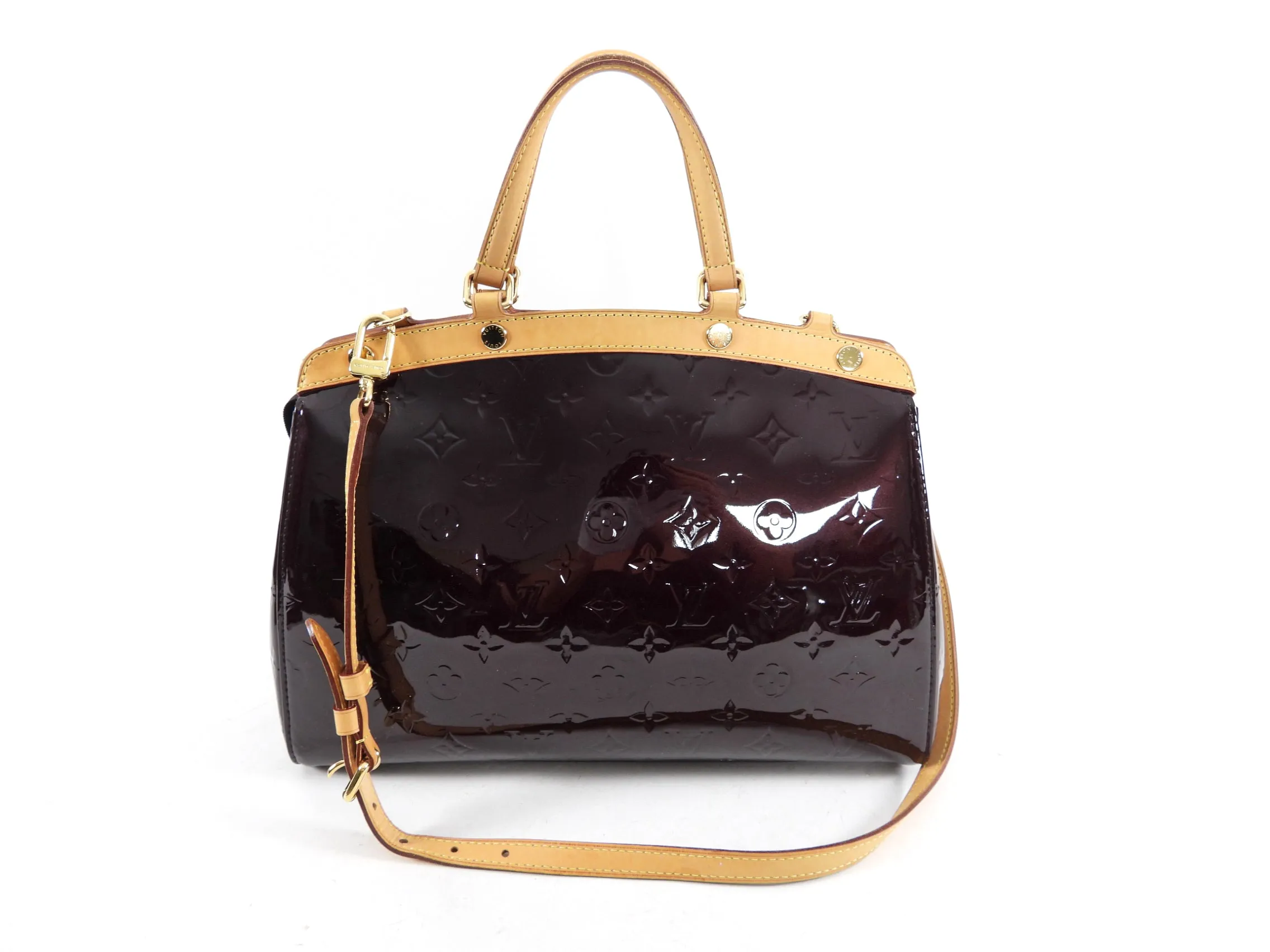 Louis Vuitton Patent Amarante Brea MM Bag