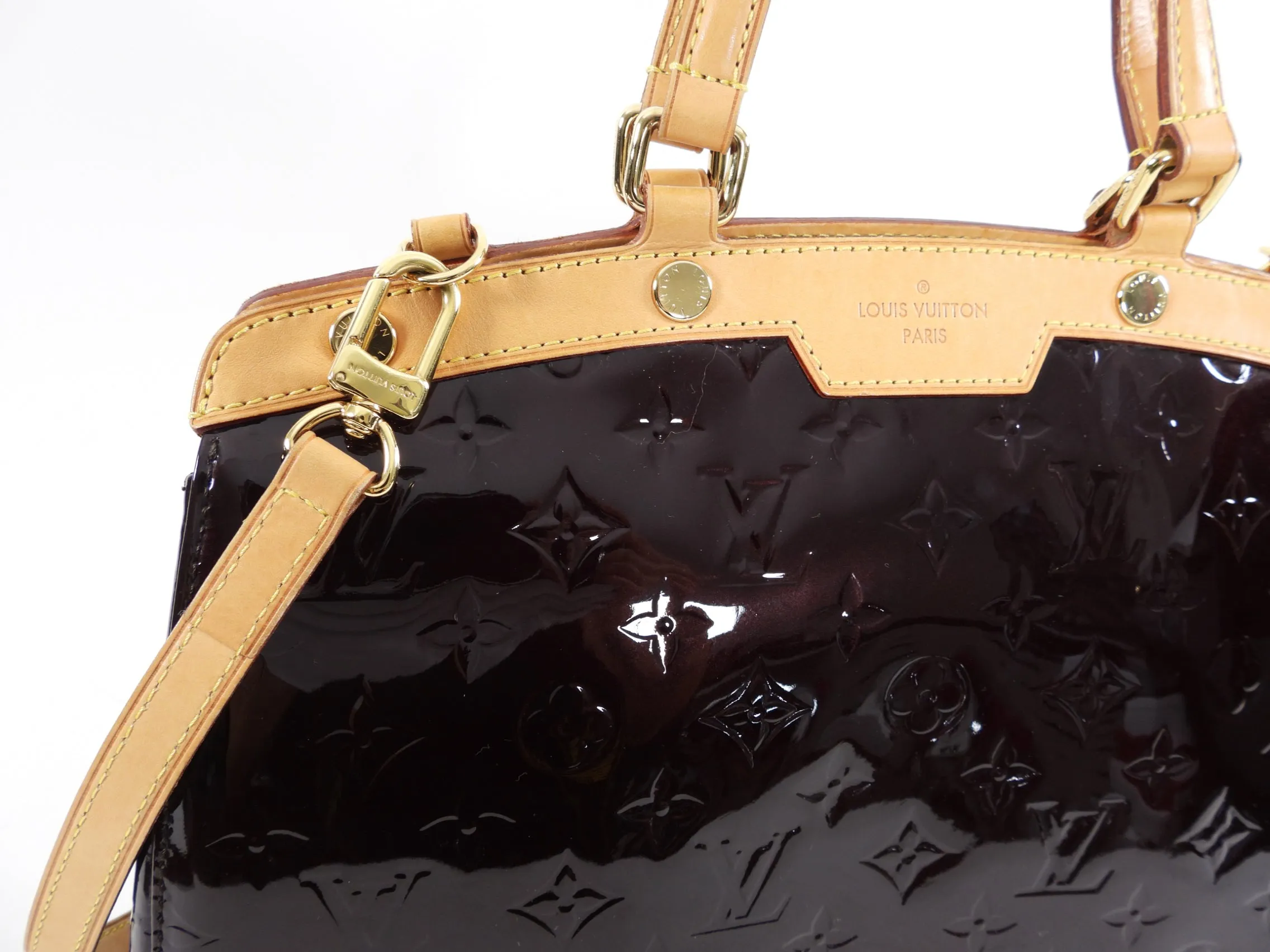 Louis Vuitton Patent Amarante Brea MM Bag