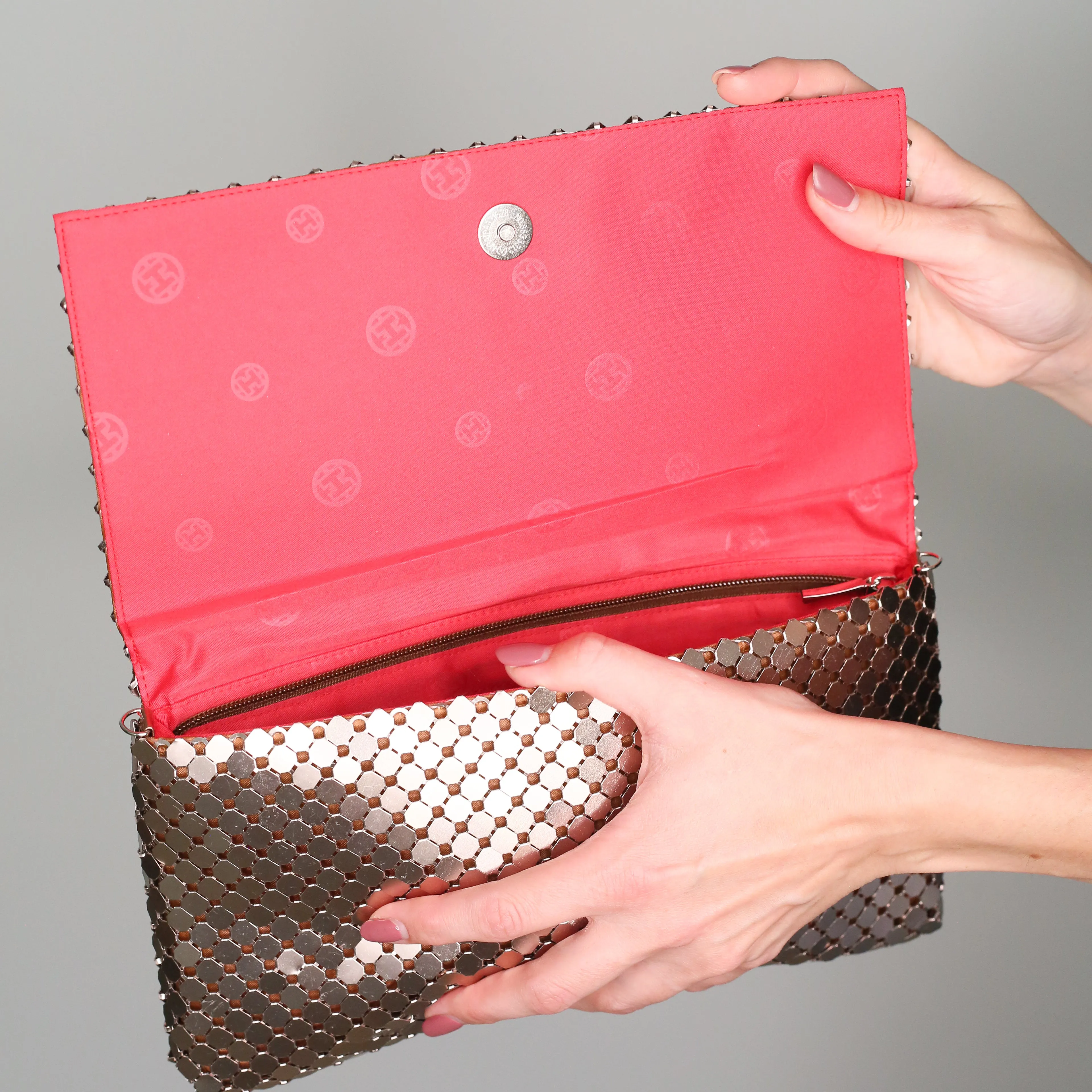Olivia Sequin Clutch / Shoulder Bag - Black