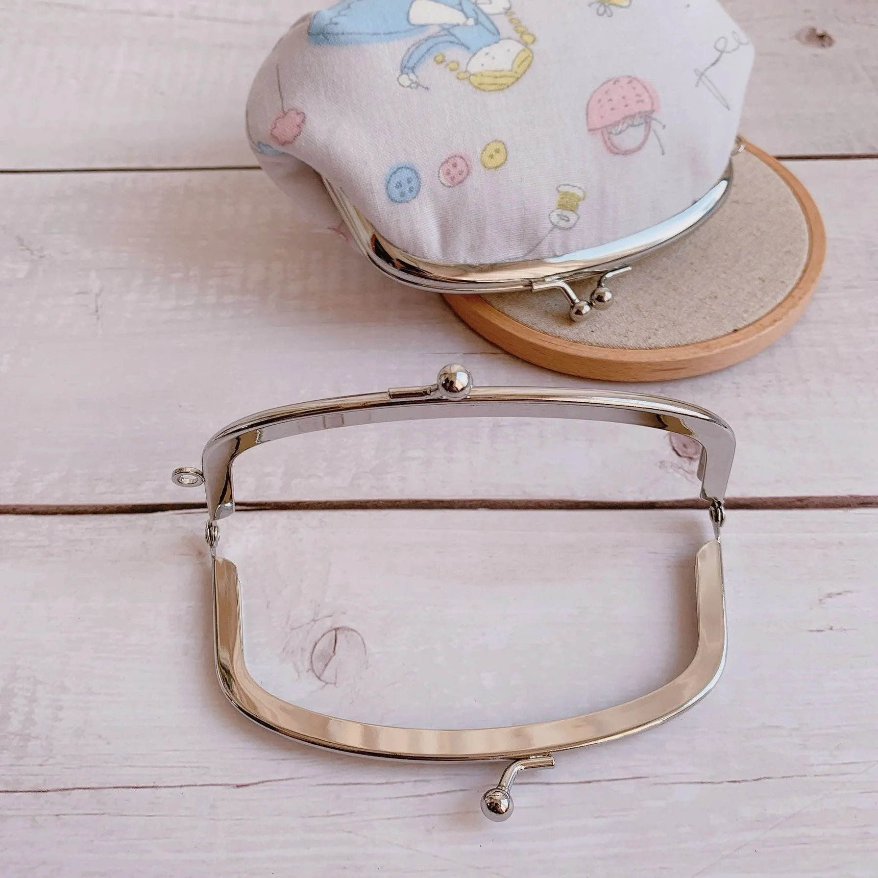 Silver Clutch Purse Frame Glue-In Style 11.5cm x 5cm