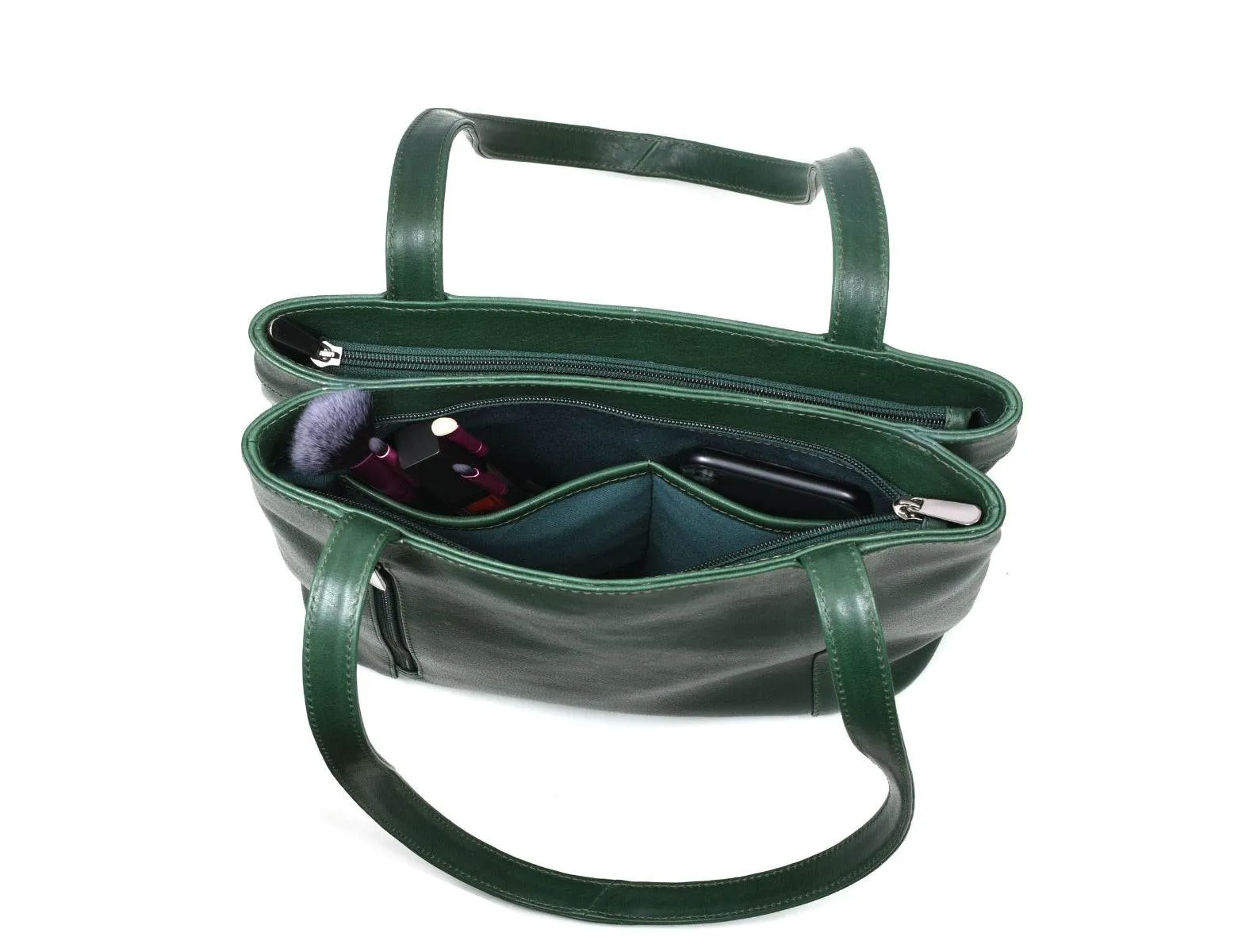 Toledo Leather Handbag -  Pine Green