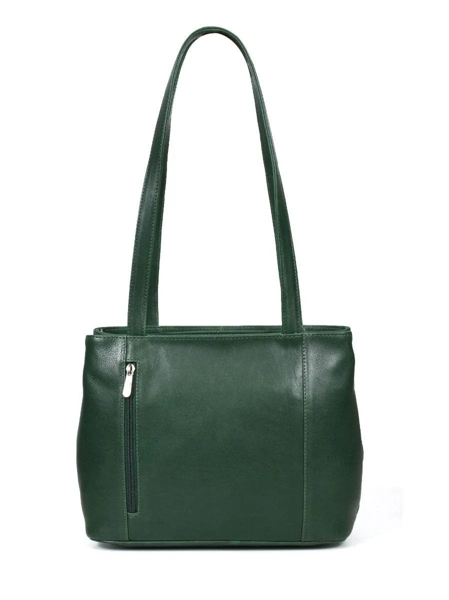 Toledo Leather Handbag -  Pine Green