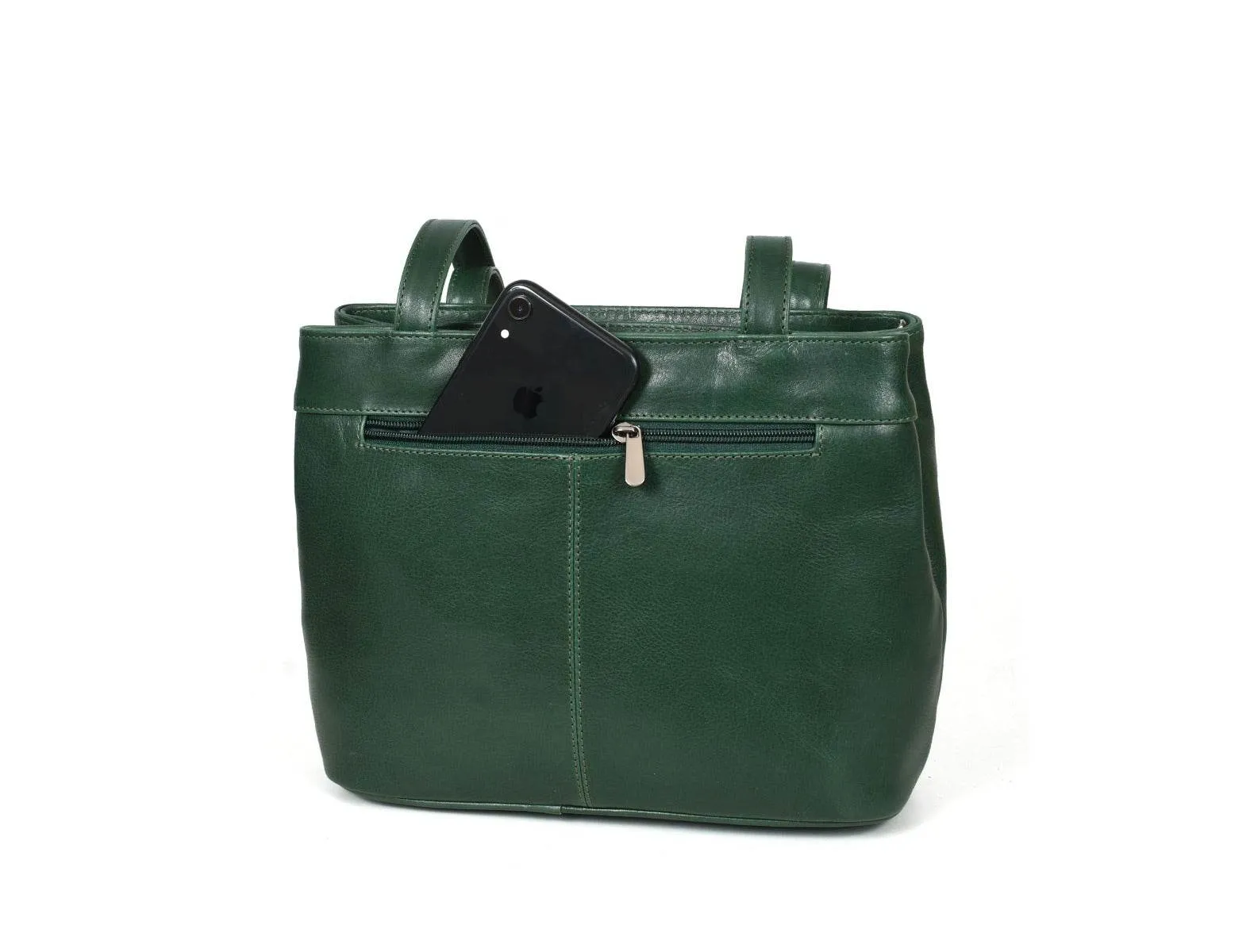 Toledo Leather Handbag -  Pine Green