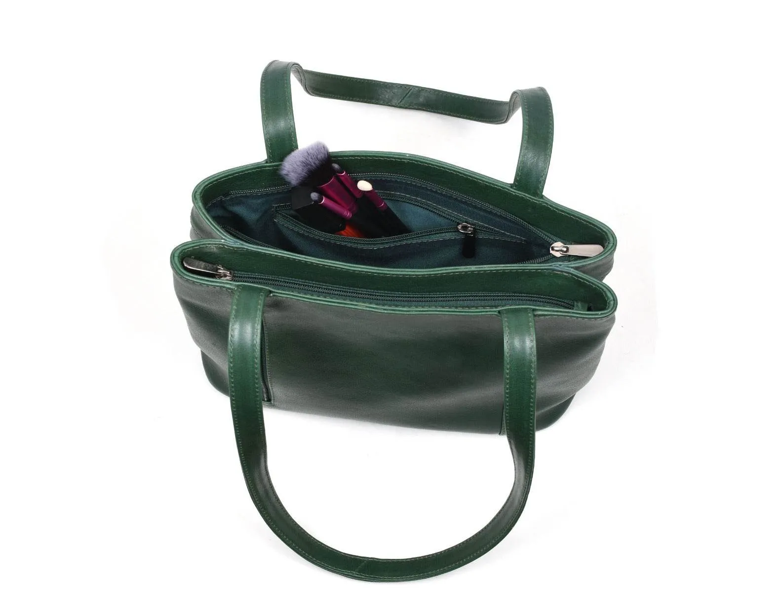 Toledo Leather Handbag -  Pine Green