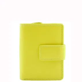 Womens Purse Real Soft Premium Leather Bi Fold HOL1132 Lime