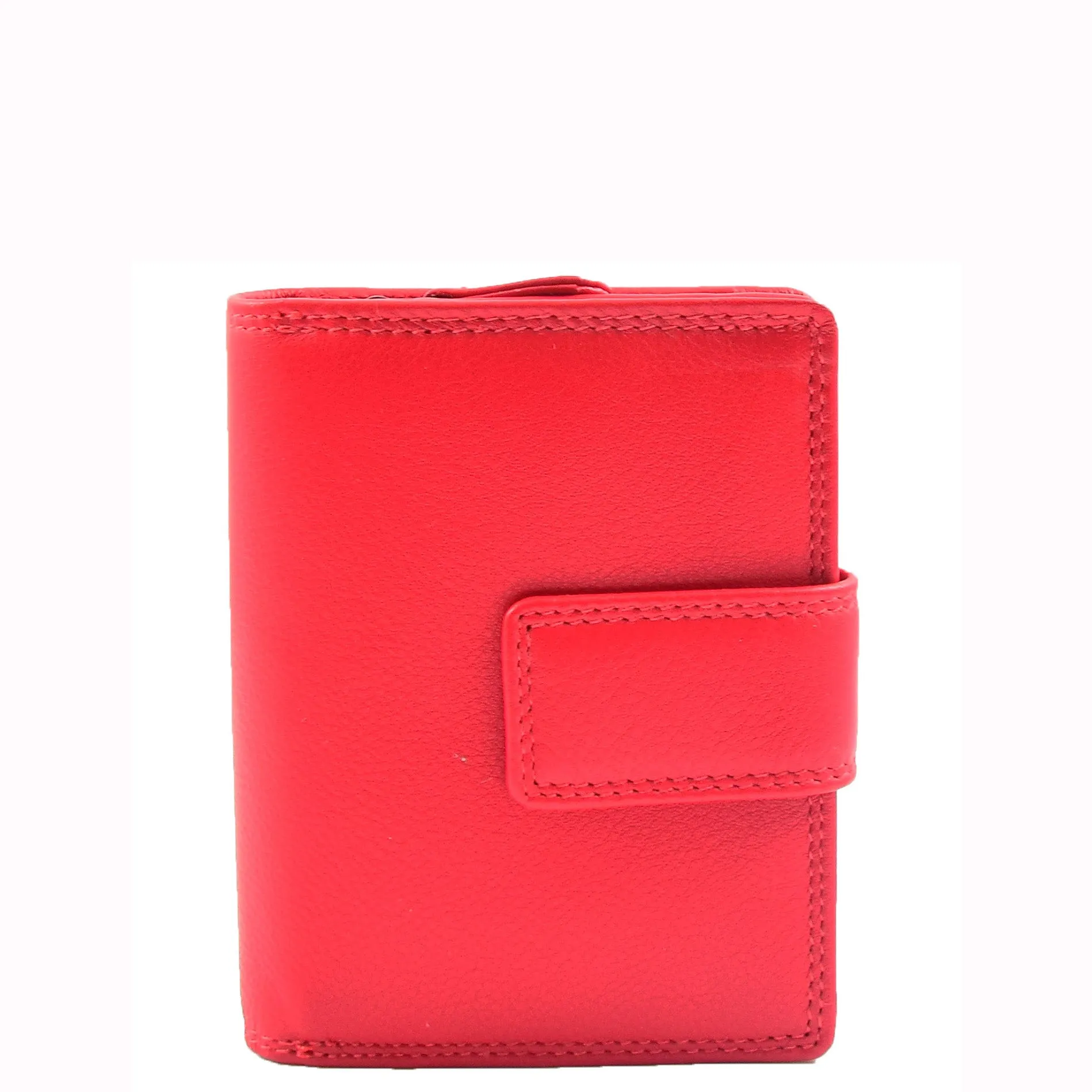 Womens Purse Real Soft Premium Leather Bi Fold HOL1132 Red