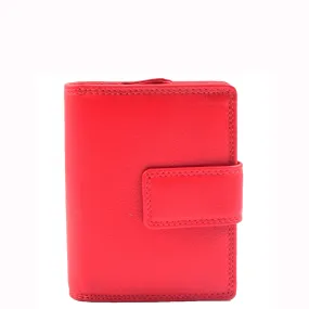 Womens Purse Real Soft Premium Leather Bi Fold HOL1132 Red